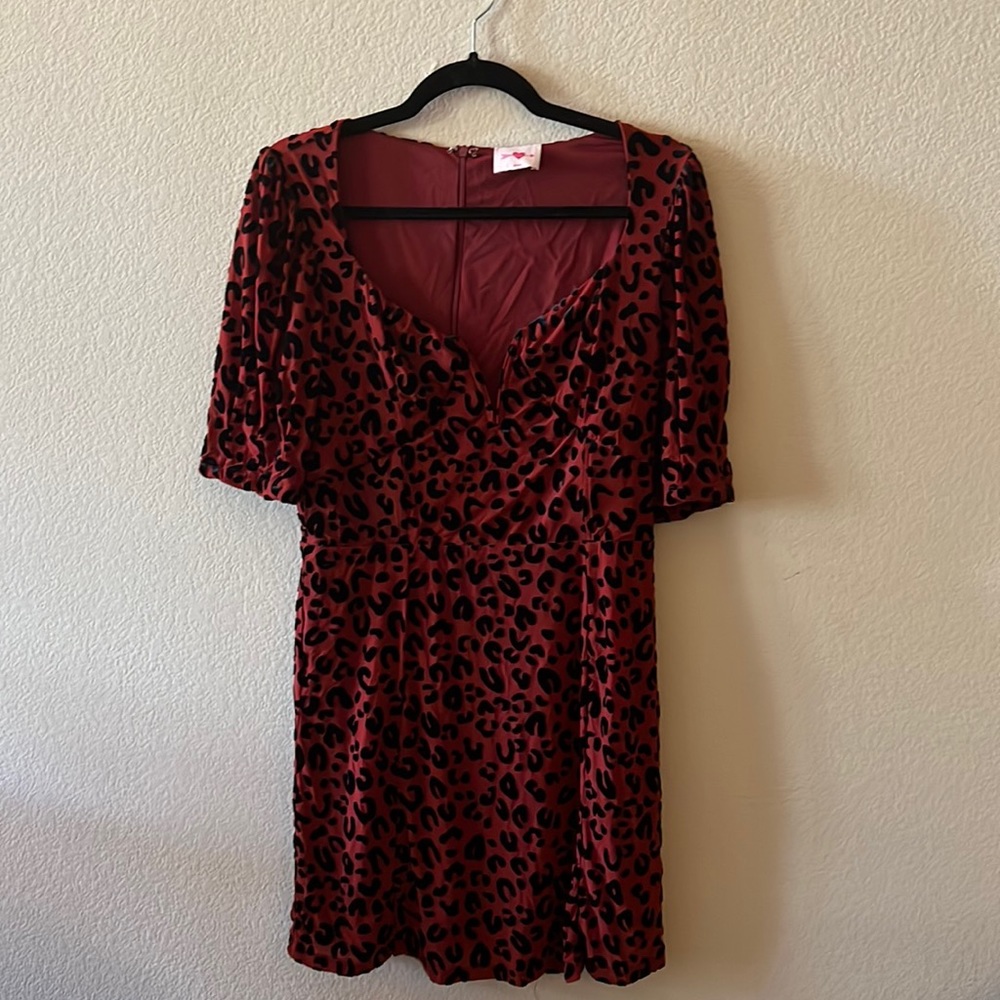 Black and red leopard dress
